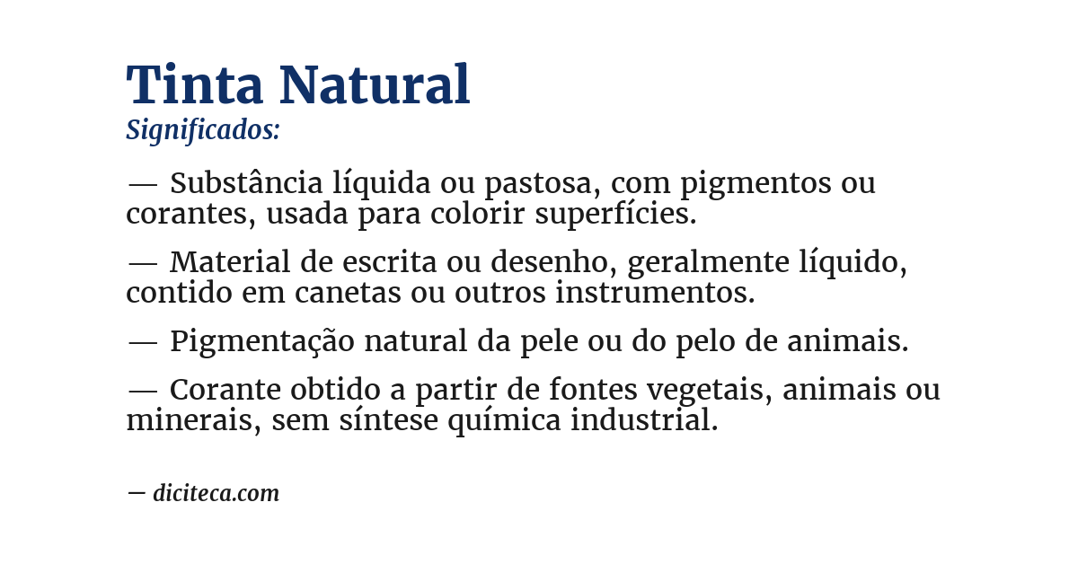 Significado de tinta natural