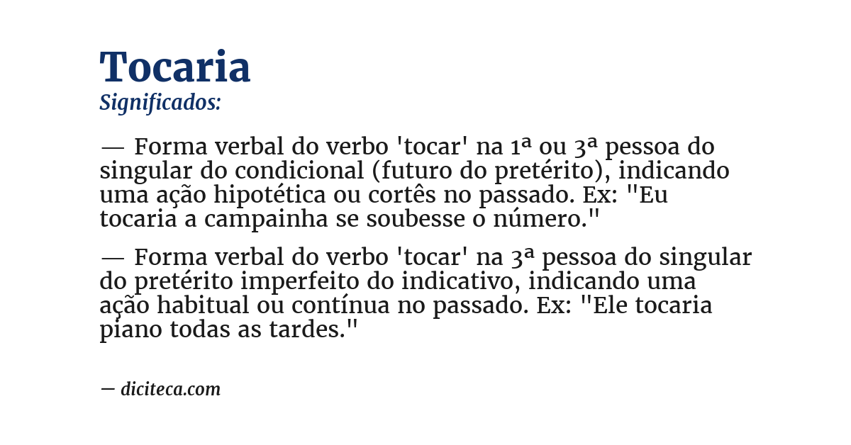 Significado de tocaria