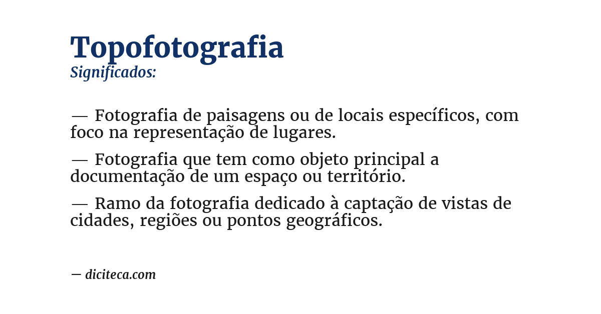Significado de topofotografia
