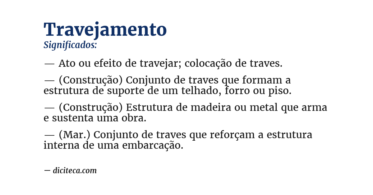 Significado de travejamento