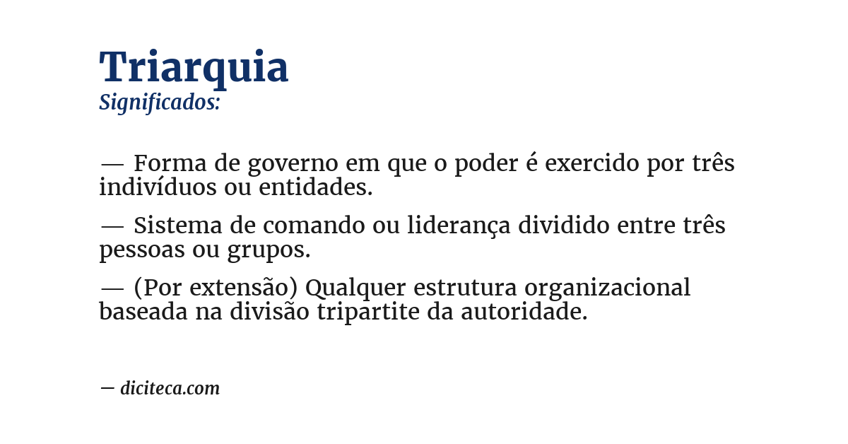 Significado de triarquia