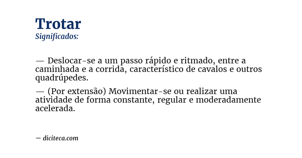 Significado de trotar