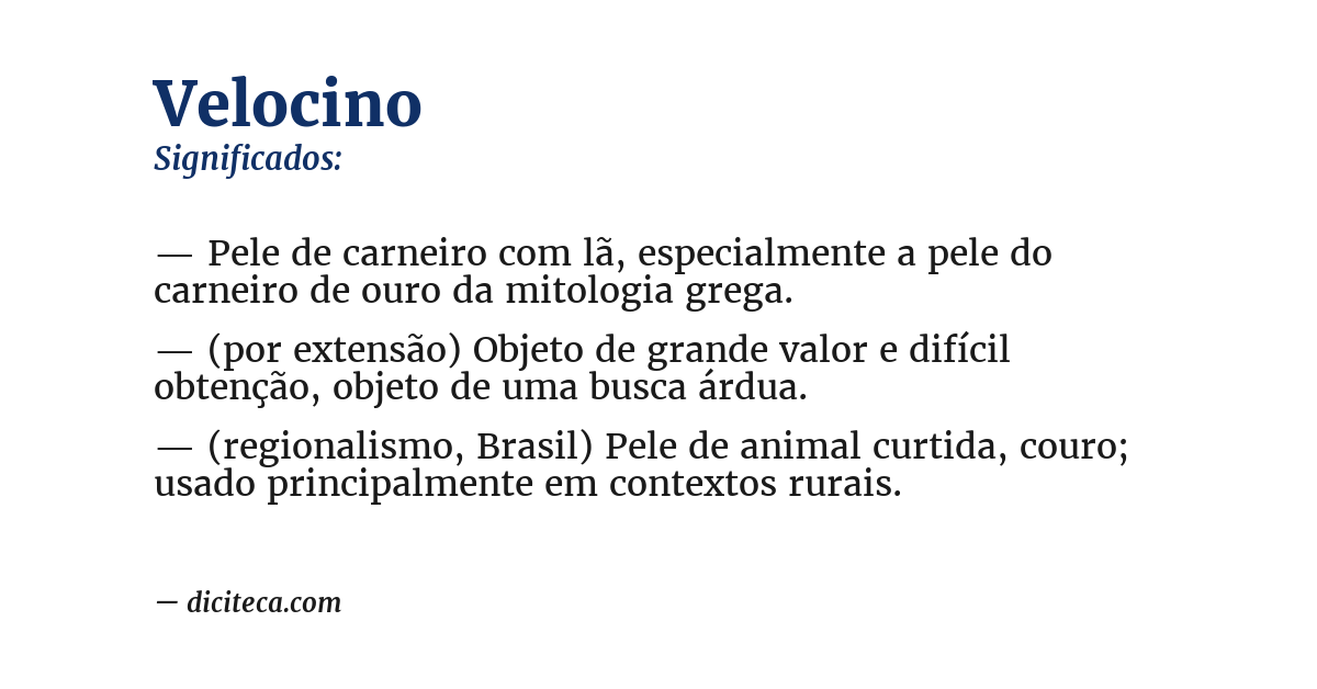 Significado de velocino