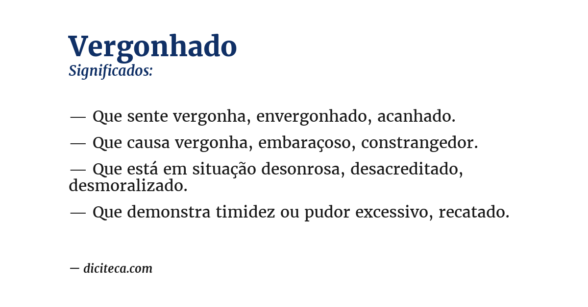 Significado de vergonhado