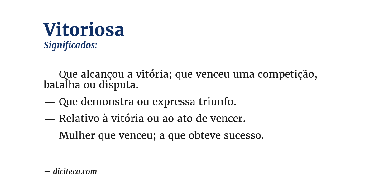 Significado de vitoriosa