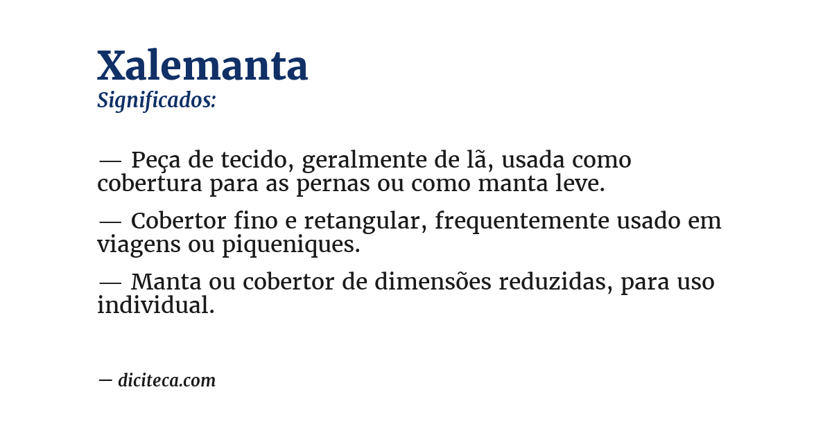 Significado de xalemanta