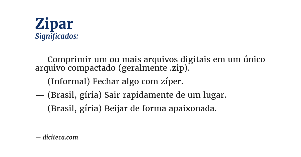 Significado de zipar