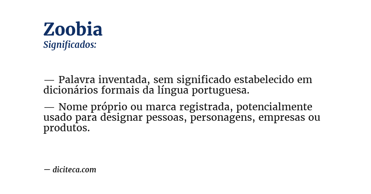 Significado de zoobia