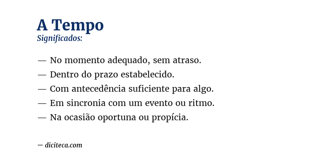 Significado de a tempo