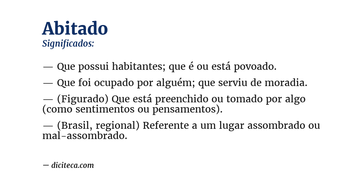 Significado de abitado