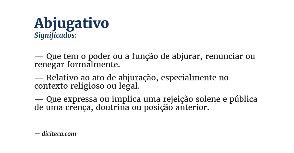 Significado de abjugativo