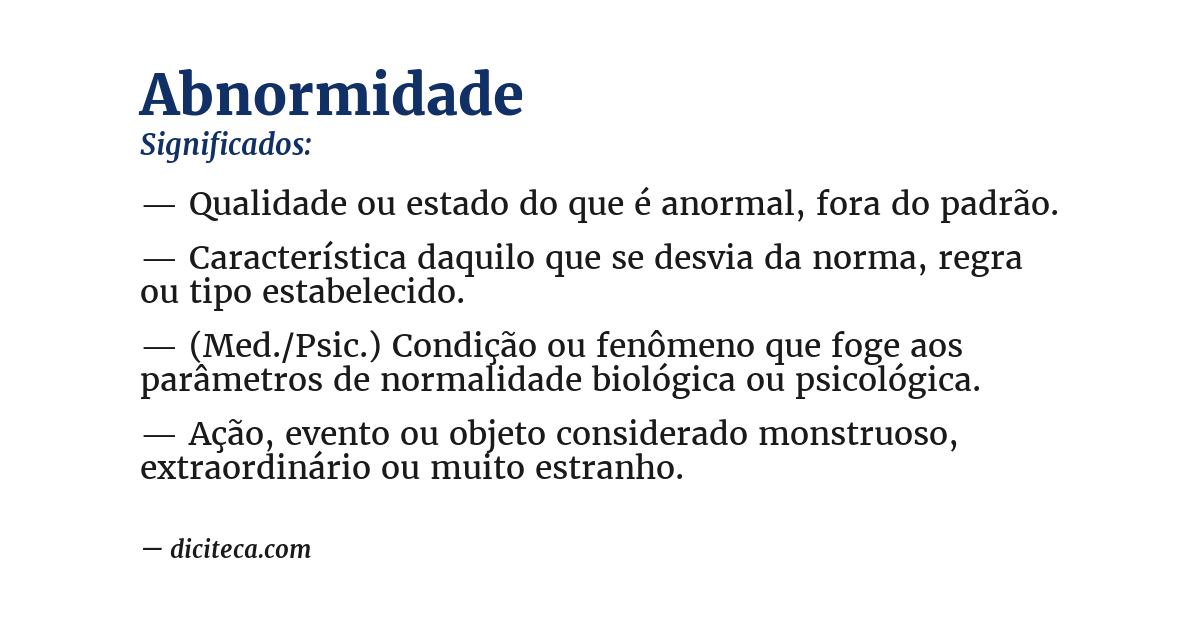 Significado de abnormidade