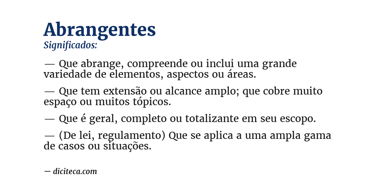 Significado de abrangentes