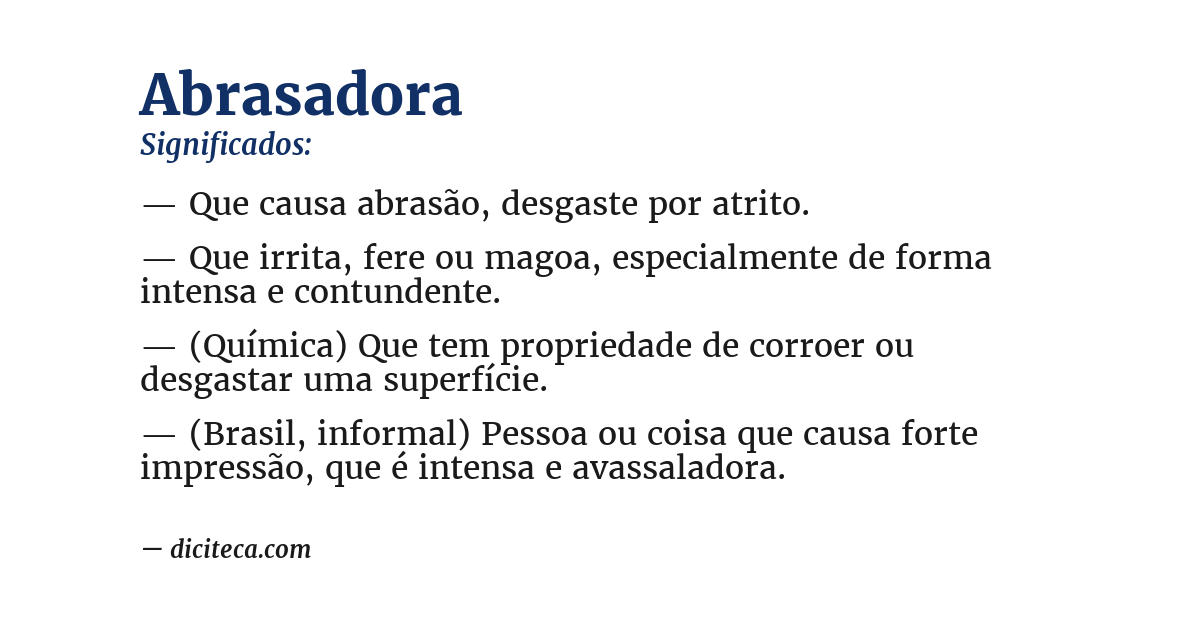 Significado de abrasadora