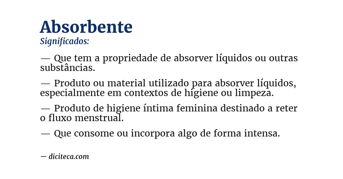 Significado de absorbente