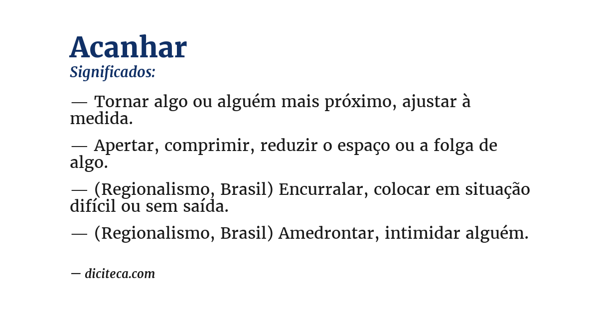 Significado de acanhar