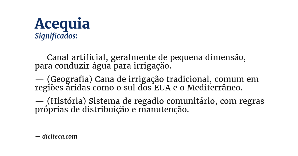 Significado de acequia