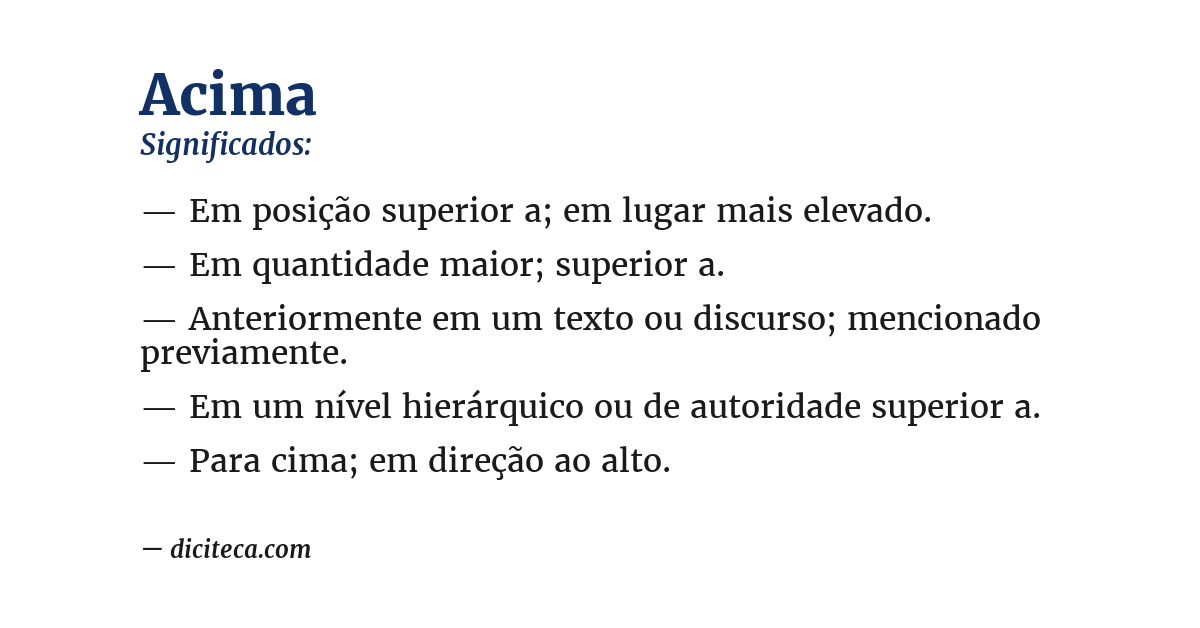 Significado de acima