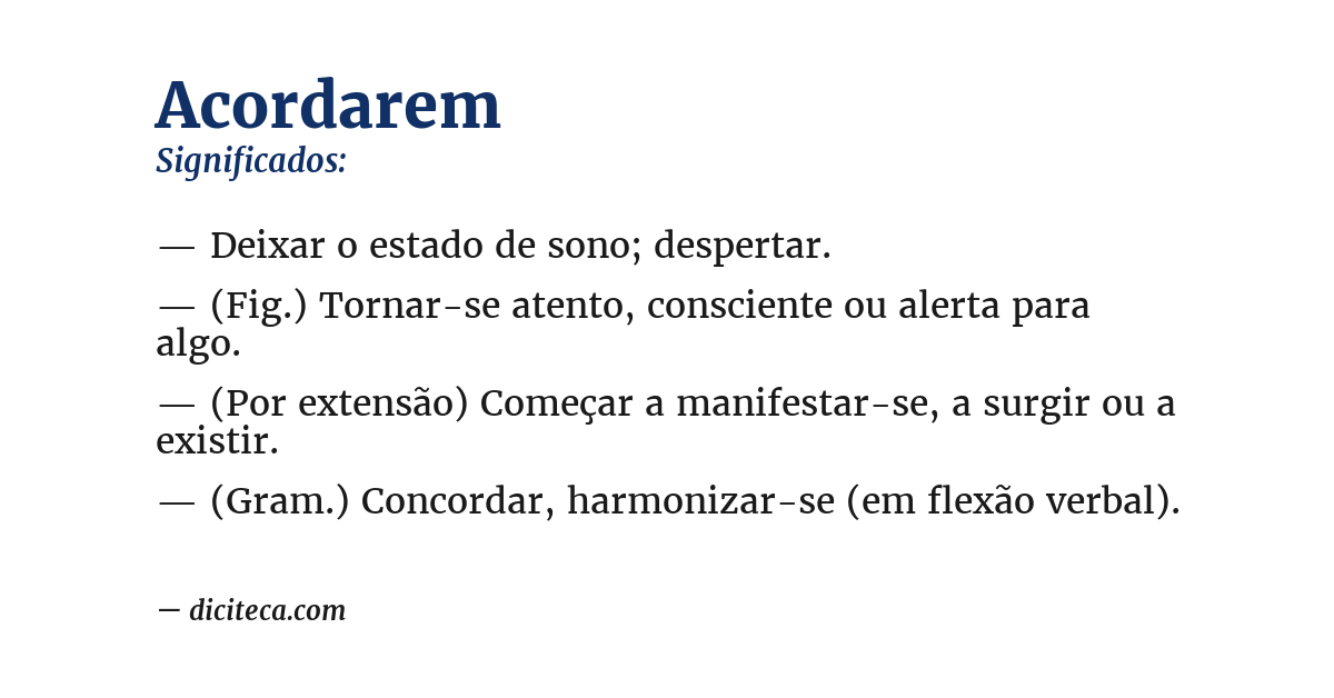 Significado de acordarem