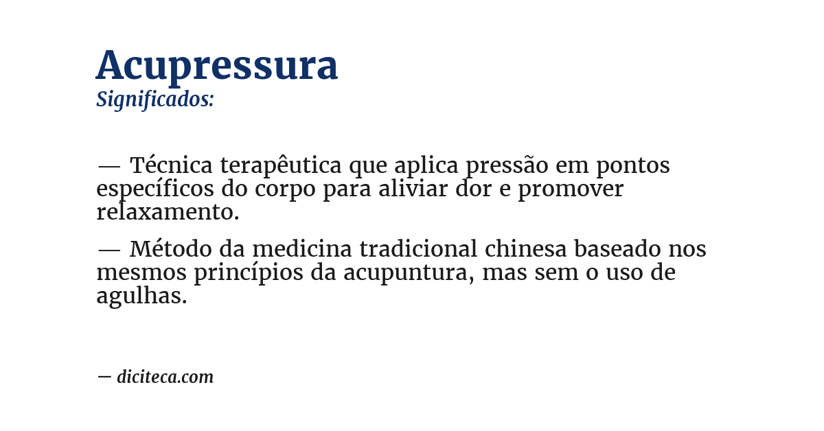 Significado de acupressura