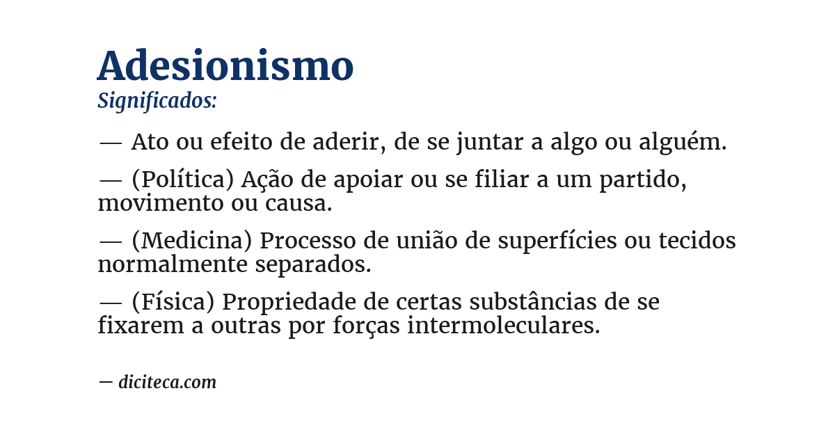 Significado de adesionismo