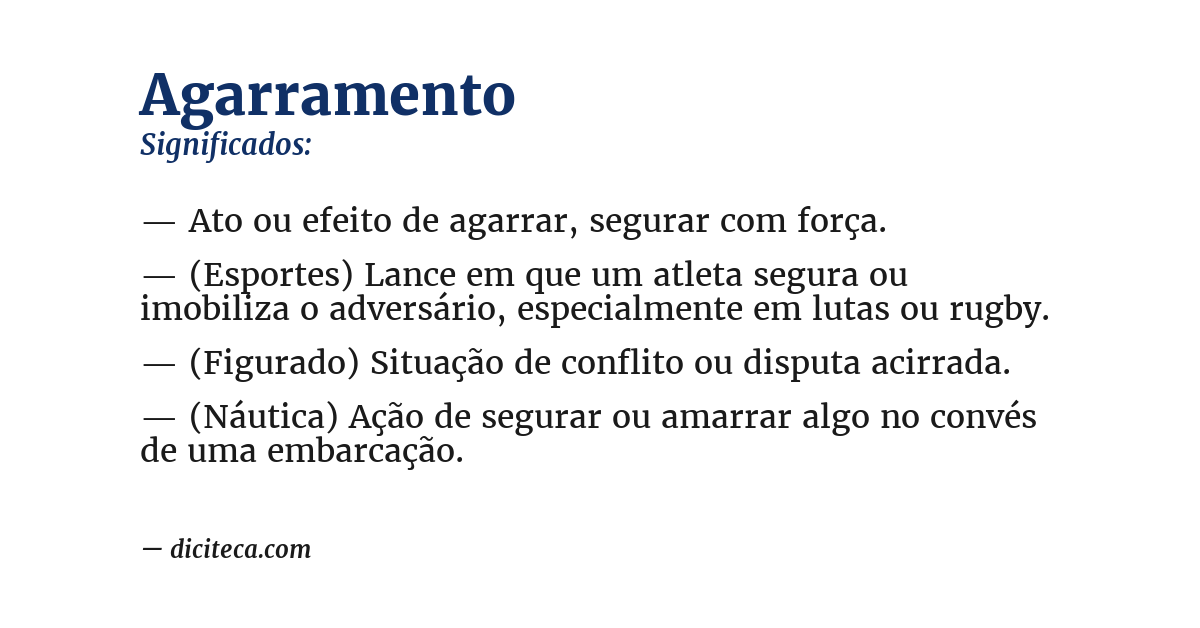 Significado de agarramento