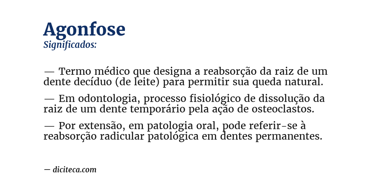 Significado de agonfose
