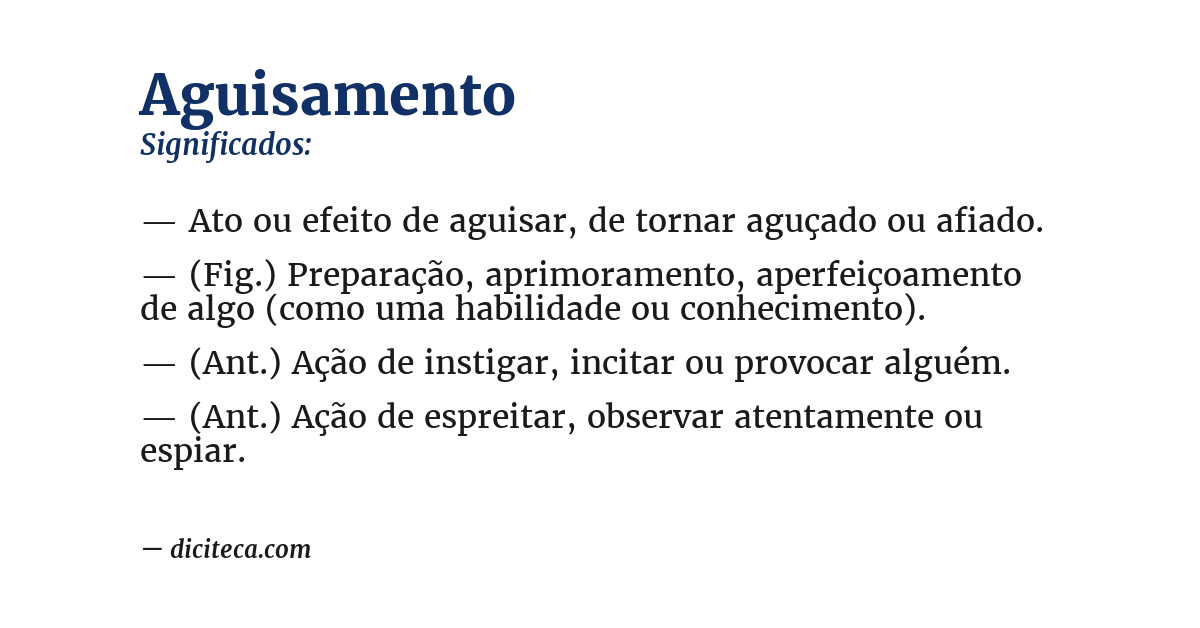 Significado de aguisamento