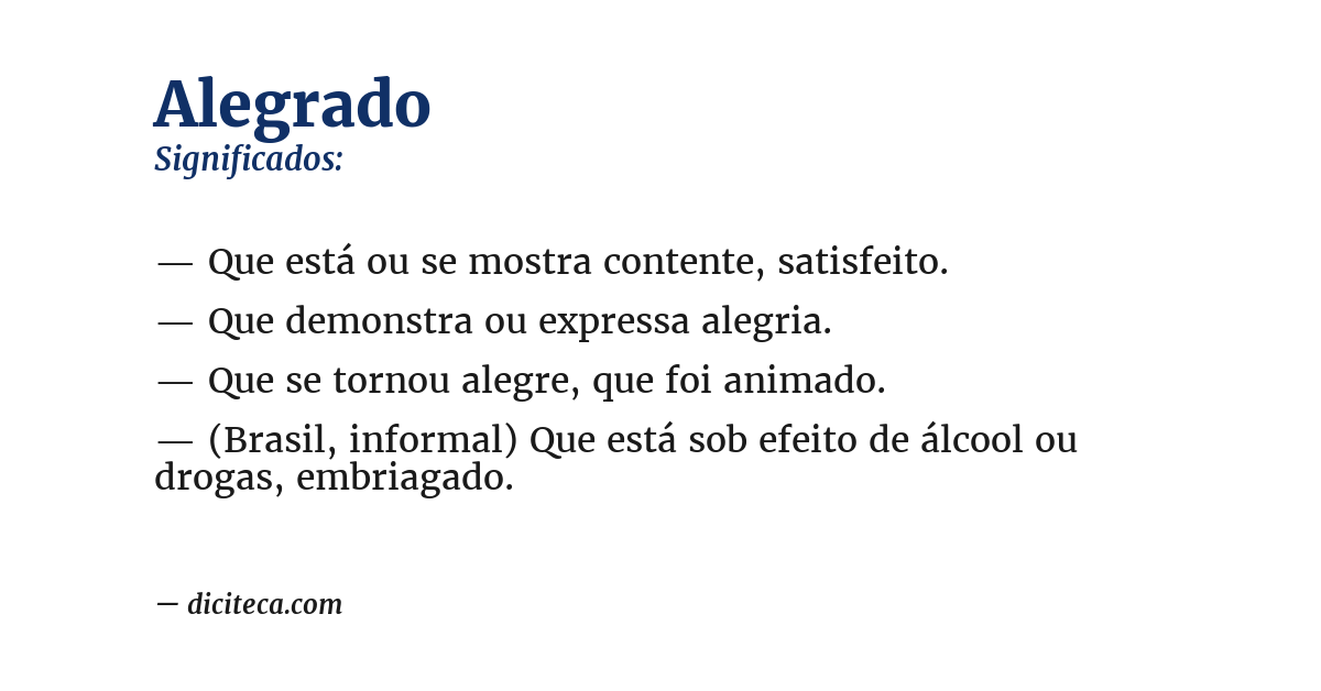 Significado de alegrado