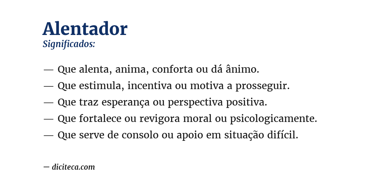 Significado de alentador