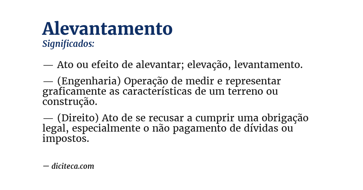 Significado de alevantamento