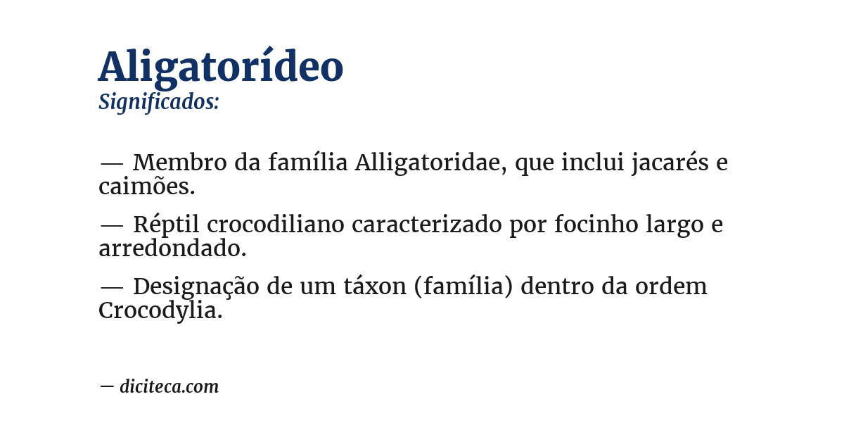 Significado de aligatorídeo