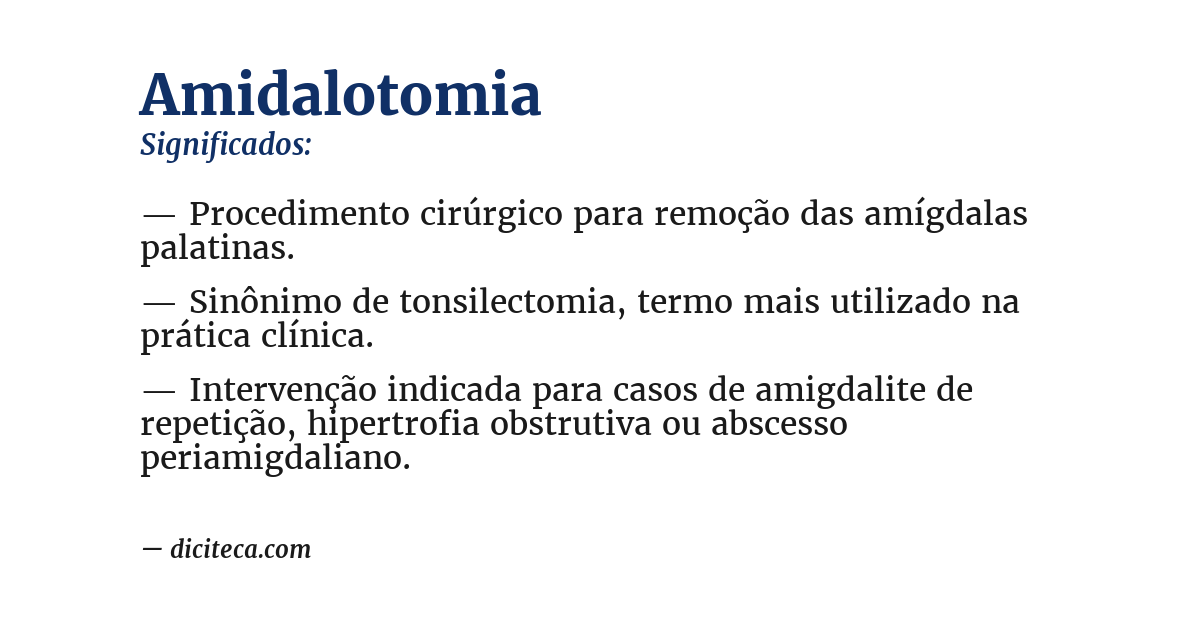 Significado de amidalotomia
