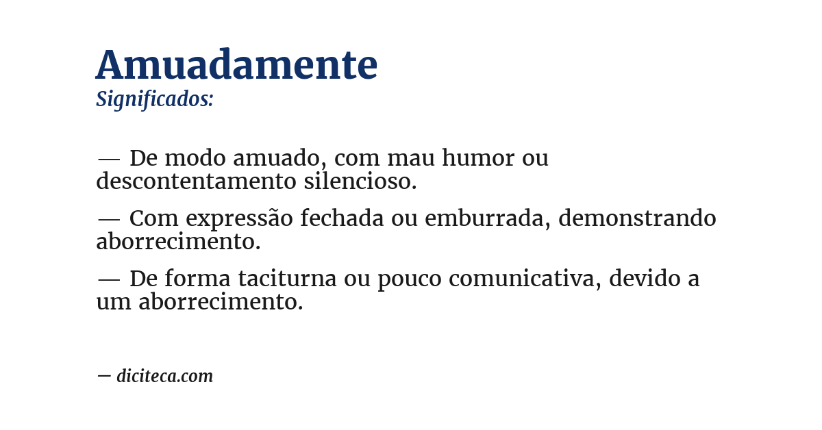 Significado de amuadamente