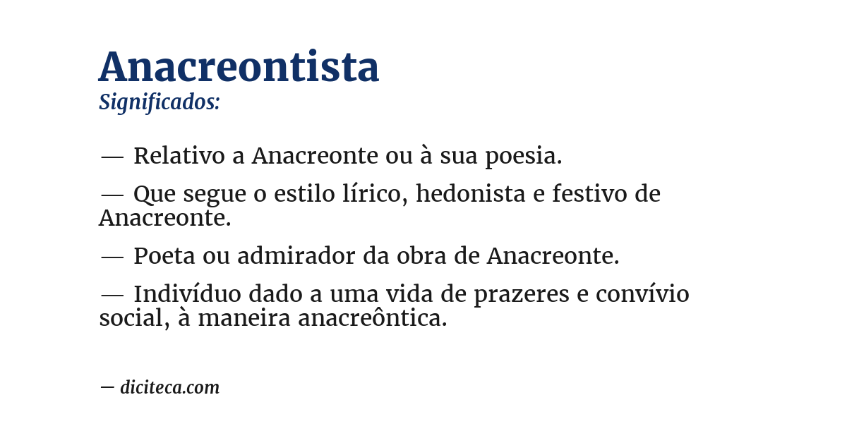 Significado de anacreontista