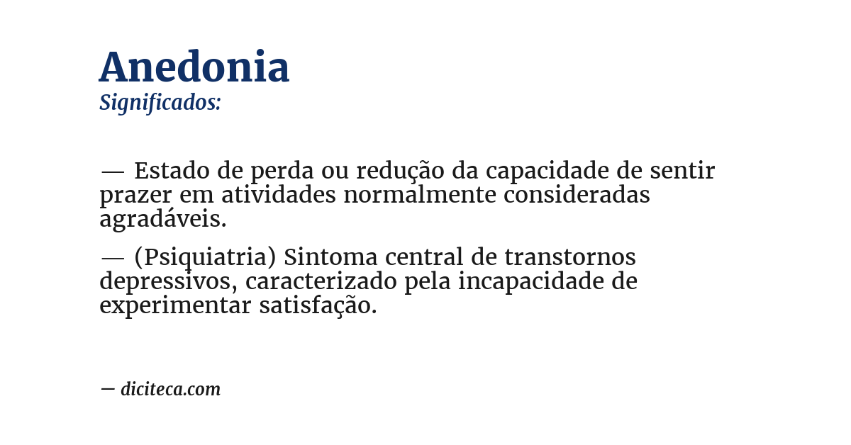 Significado de anedonia