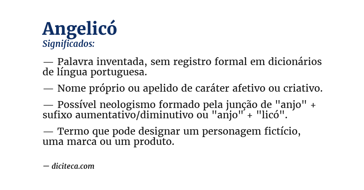 Significado de angelicó