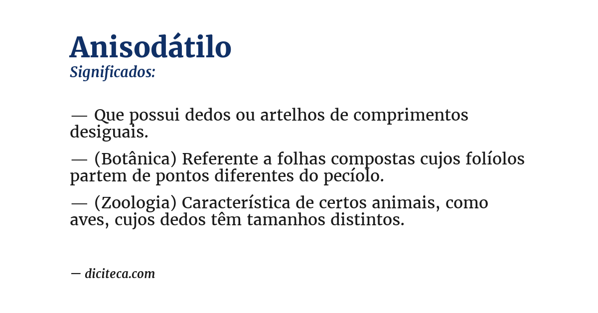 Significado de anisodátilo