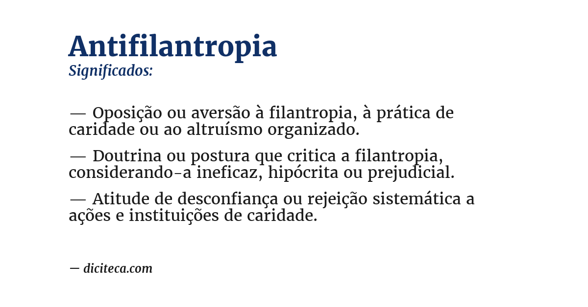 Significado de antifilantropia