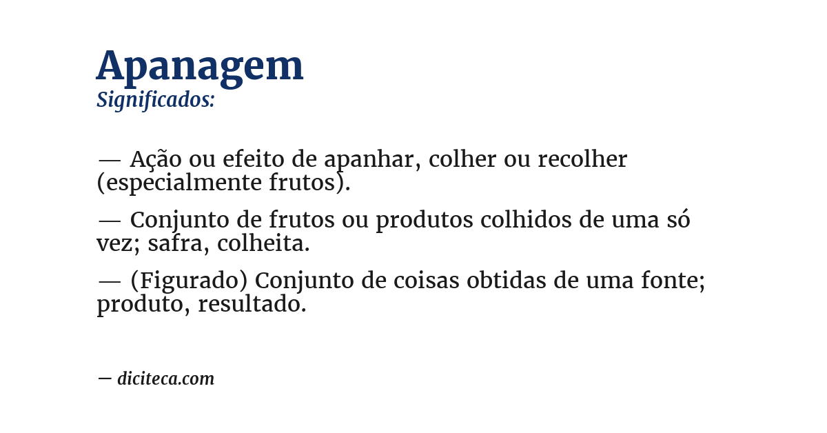 Significado de apanagem