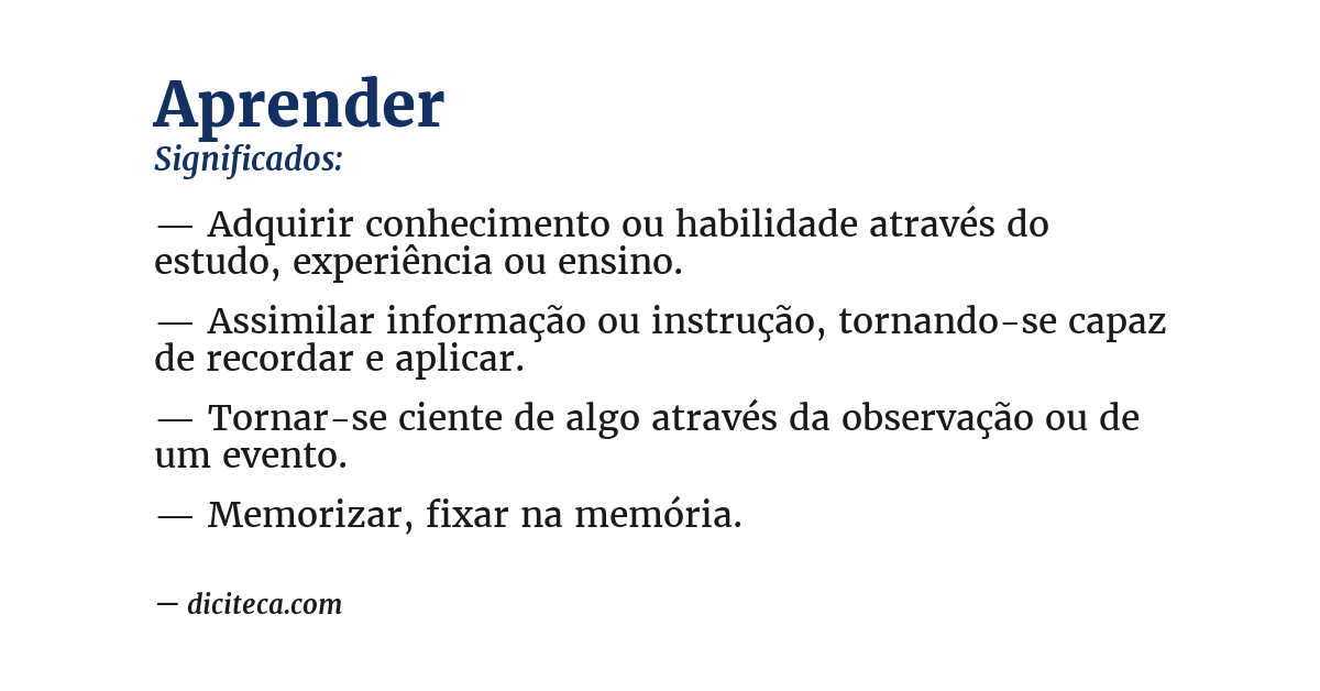 Significado de aprender