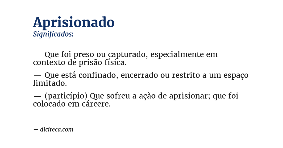 Significado de aprisionado