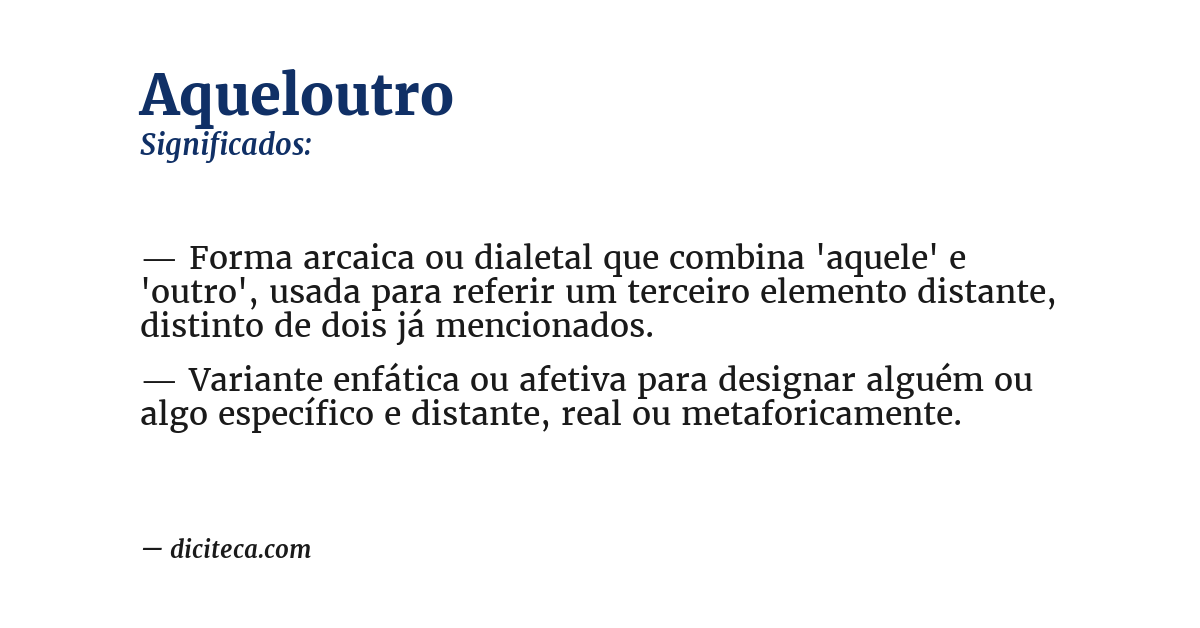 Significado de aqueloutro