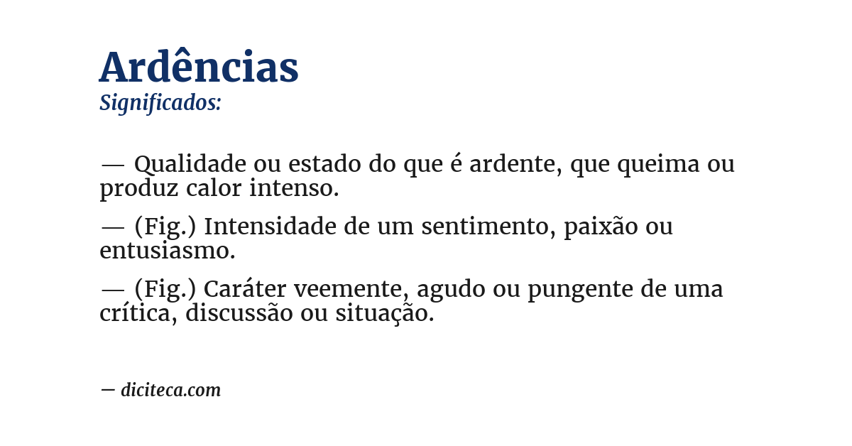 Significado de ardências