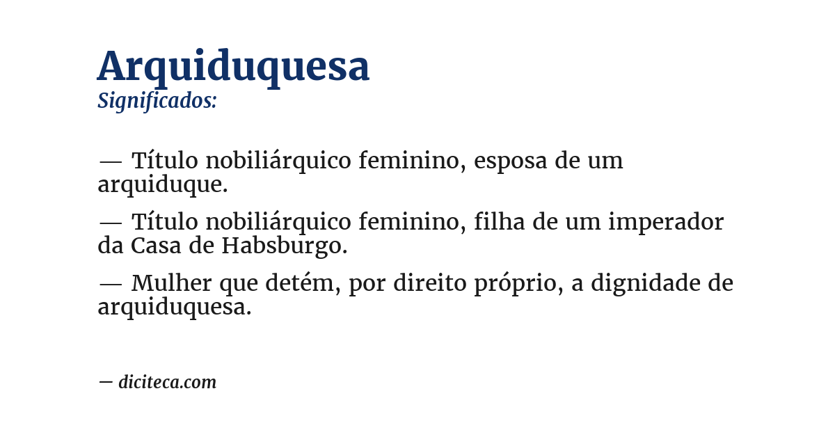 Significado de arquiduquesa