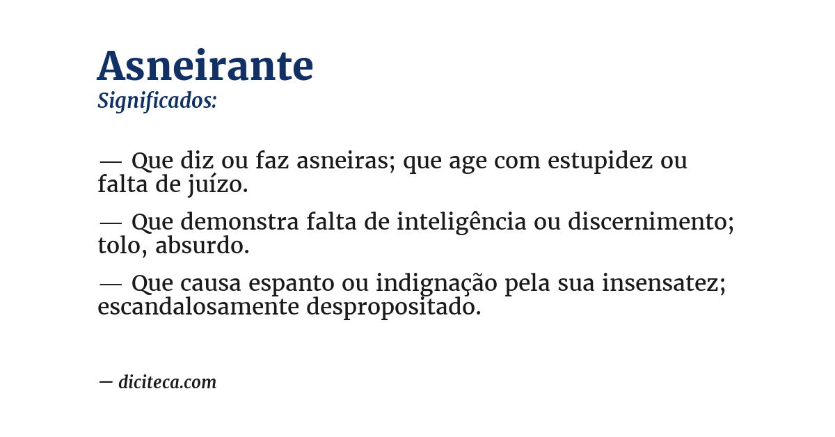 Significado de asneirante