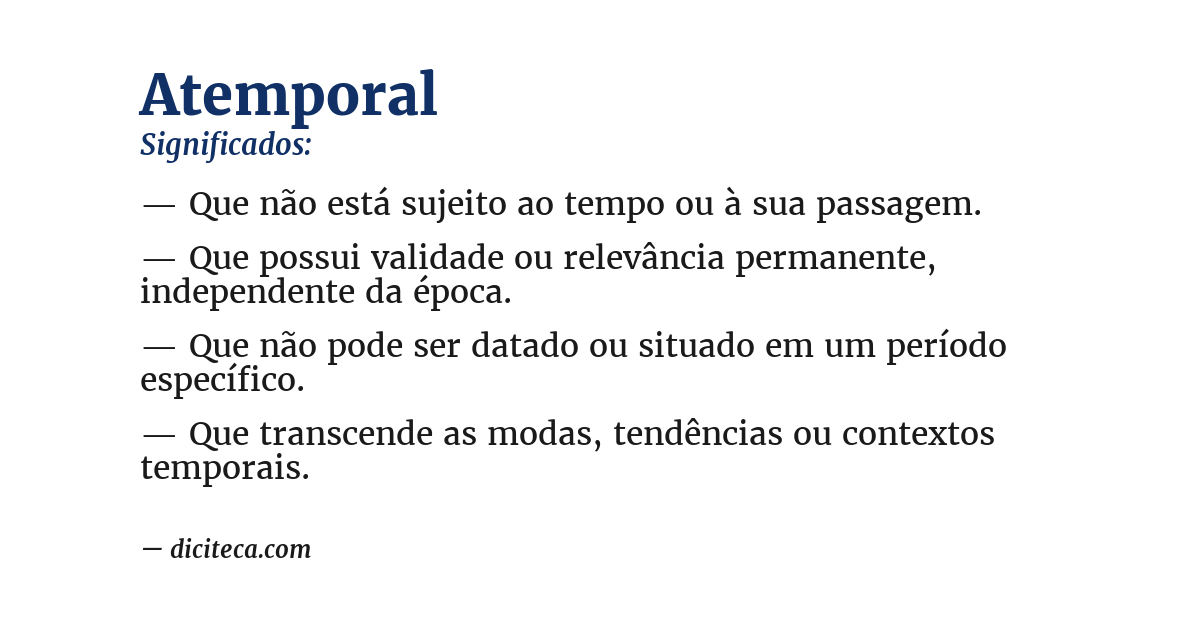 Significado de atemporal