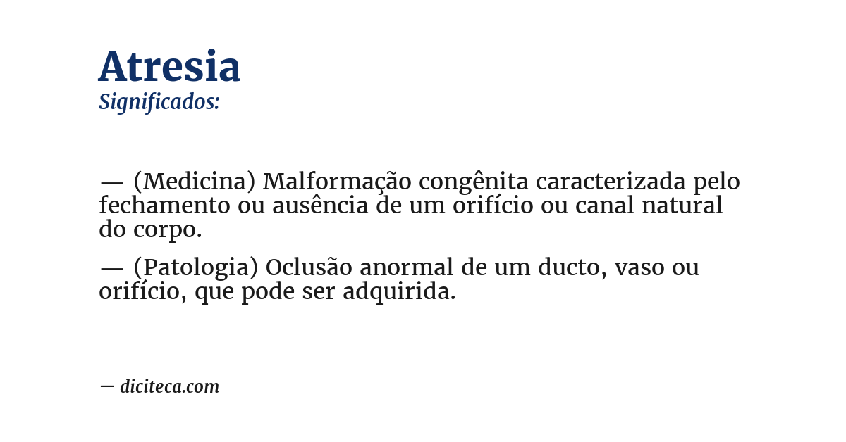 Significado de atresia