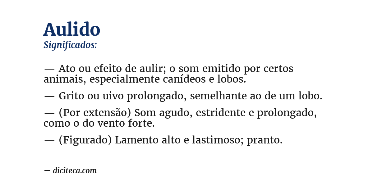 Significado de aulido