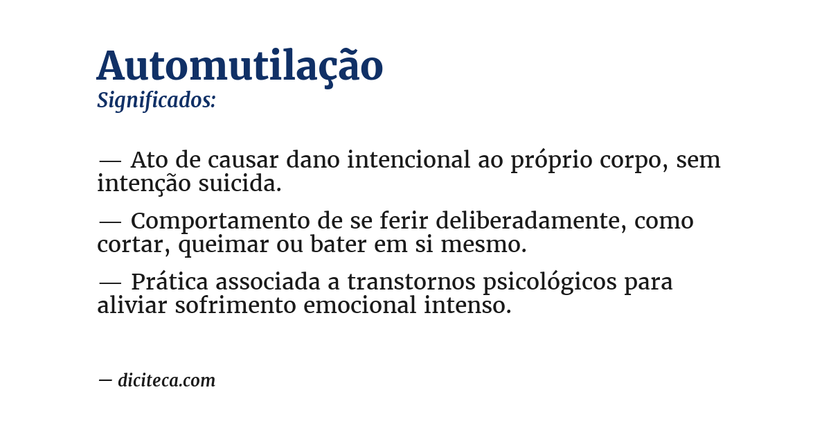 Significado de automutilação
